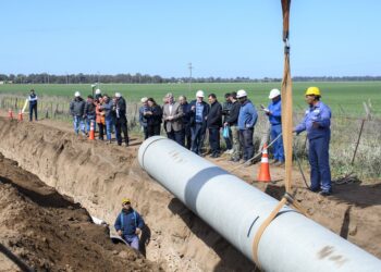 Ziliotto junto a intendentas e intendentes recorrieron la ejecución de la obra