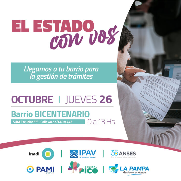 «El Estado con Vos», hoy en barrio Bicentenario